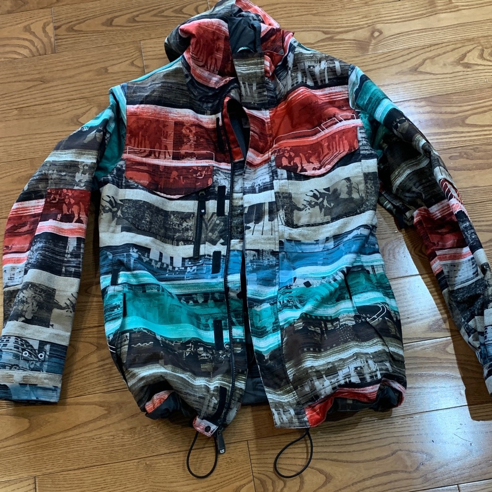 Burton Multicolor Striped Hooded Jacket men’s Medium